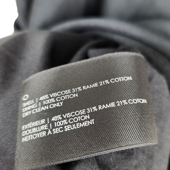 Club Monaco Ruffle Front Zipper Little Black Dress Mini Women's Size 6 - Picture 15 of 16